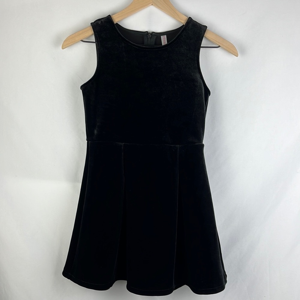 Xhilaration Girls Black Velvet A-line Flare Dress